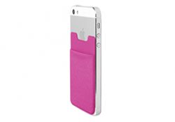 Самоклеяшийся чехол для мобильного телефона - Mobile pouch, розовый, тиснёный кожзам и лайкра