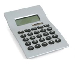 Калькулятор, металл, голубая подложка (ОСТАТОК 1 ШТ)