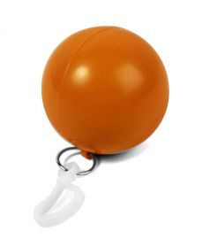 Дождевик в футляре-шарике на карабине, оранжевый