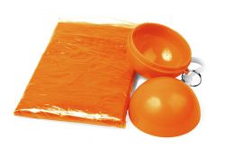 Дождевик в футляре-шарике на карабине, оранжевый